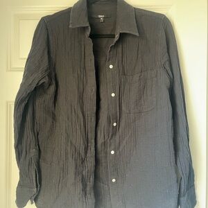 Quince Linen Charcoal Button-Up Shirt